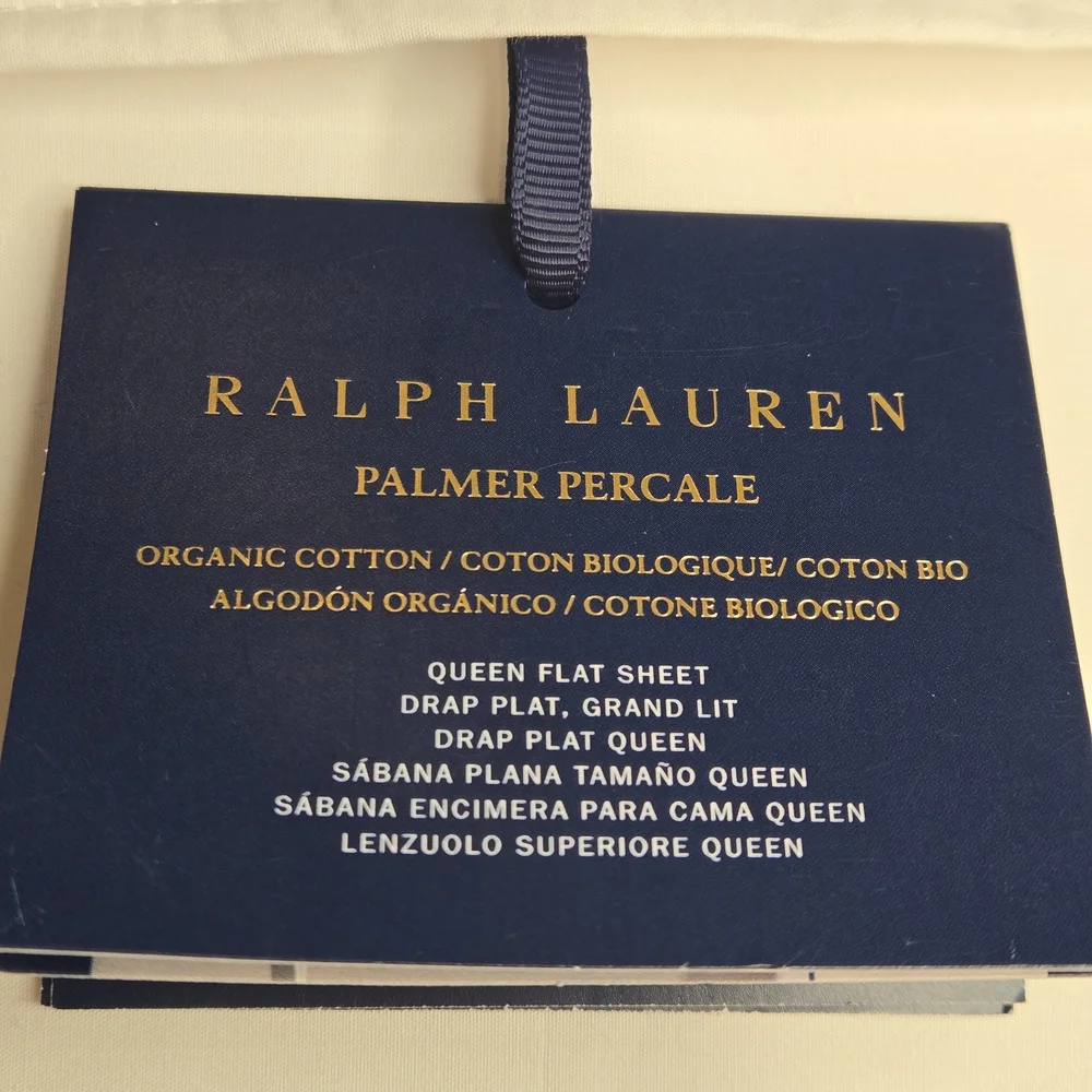 ​NWT Ralph Lauren Palmer Percale Queen Flat Sheet - Sand Dune
